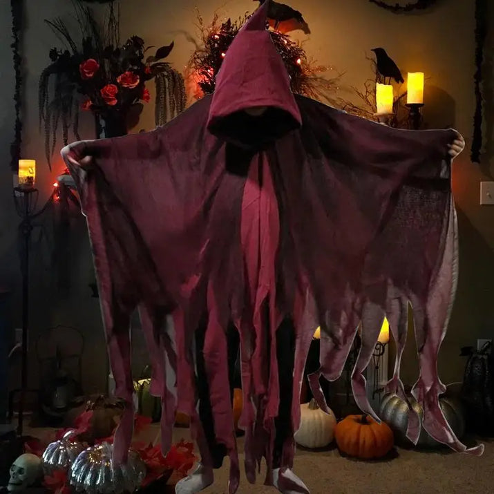 Halloween Ghost Dementors Sorceress Cosplay Costume Gothic Zombie Tattered Hooded Capes Day of the Dead Party Props Cloaks