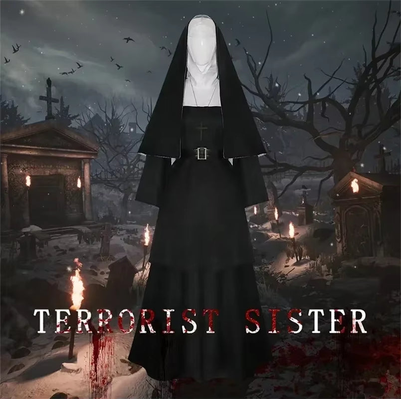 Halloween the Nun Cosplay Mask Costume Horror Films Cosplay Halloween Costume the Conjuring Halloween Costume Mask
