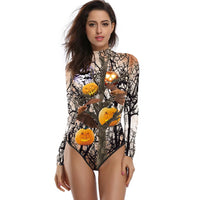 [You'Re My Secret] Halloween Costume Cosplay Skeleton Print Zenti Bodysuits Carnival Party Jumpsuit Outfit Women Day of the Dead