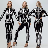 [You'Re My Secret] Cosplay Zombie Scary Skeleton Printed Bodysuit Halloween Party Costumewomen Zenti Jumpsuit Day of the Dead