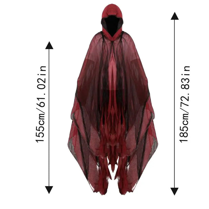 Halloween Ghost Dementors Sorceress Cosplay Costume Gothic Zombie Tattered Hooded Capes Day of the Dead Party Props Cloaks