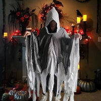 Halloween Ghost Dementors Sorceress Cosplay Costume Gothic Zombie Tattered Hooded Capes Day of the Dead Party Props Cloaks